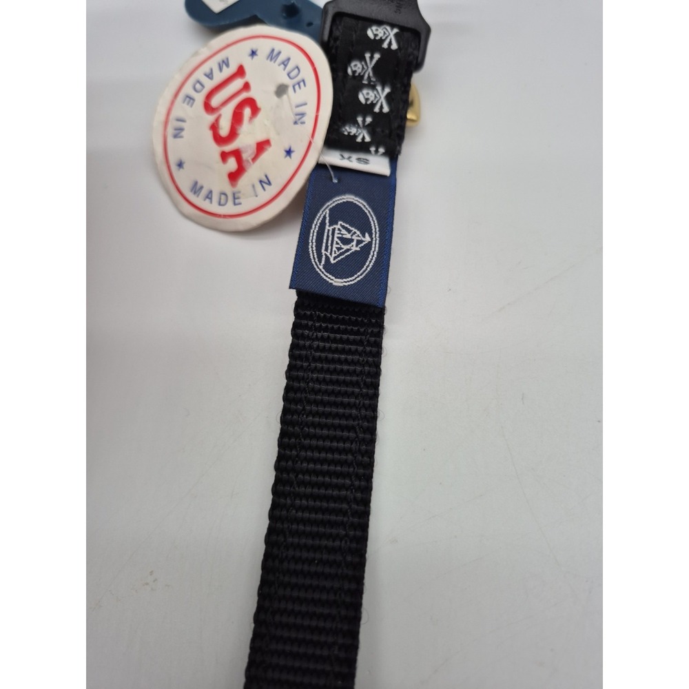 Leather Man Ltd. Essex, CT Canvas Pet Dog Collar USA Made Skull & Cross bones - Picture 5 of 7